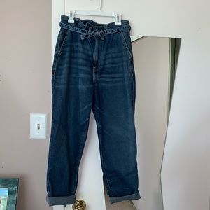 COPY - Belted Paper Bag Ultra High Rise Mom Jeans